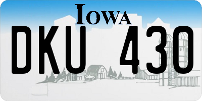 IA license plate DKU430