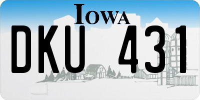 IA license plate DKU431
