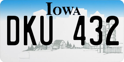 IA license plate DKU432