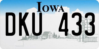 IA license plate DKU433