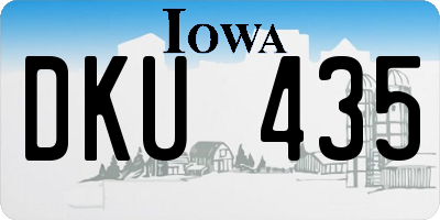 IA license plate DKU435