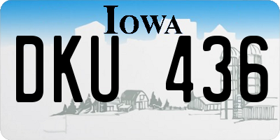 IA license plate DKU436