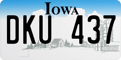 IA license plate DKU437