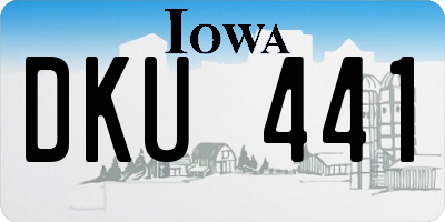 IA license plate DKU441