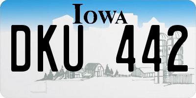 IA license plate DKU442