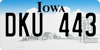 IA license plate DKU443
