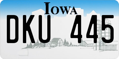 IA license plate DKU445