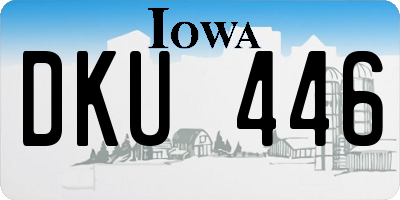 IA license plate DKU446