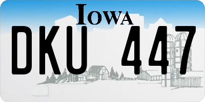 IA license plate DKU447