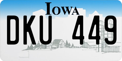 IA license plate DKU449