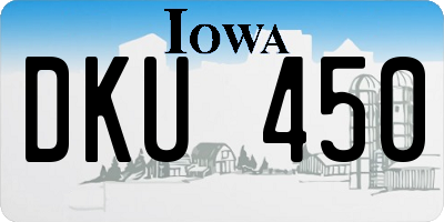 IA license plate DKU450