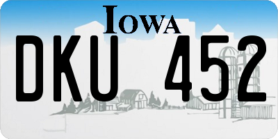 IA license plate DKU452