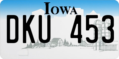 IA license plate DKU453