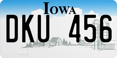 IA license plate DKU456