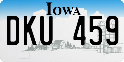 IA license plate DKU459