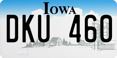 IA license plate DKU460