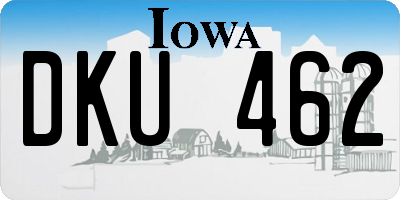 IA license plate DKU462