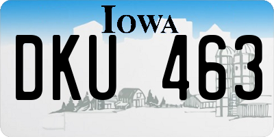 IA license plate DKU463