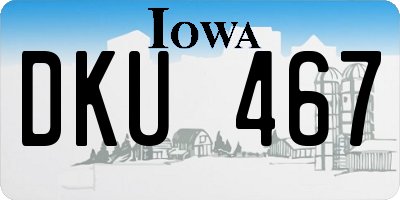 IA license plate DKU467