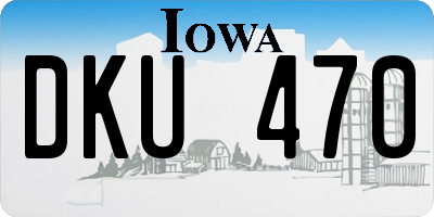 IA license plate DKU470