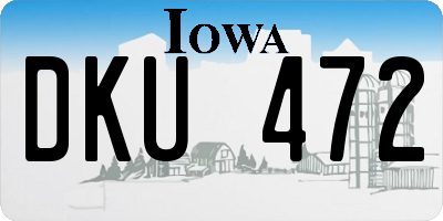 IA license plate DKU472