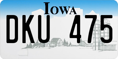 IA license plate DKU475