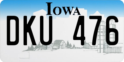 IA license plate DKU476