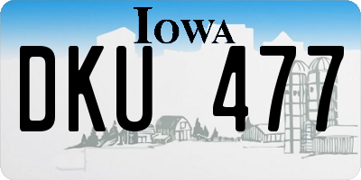 IA license plate DKU477