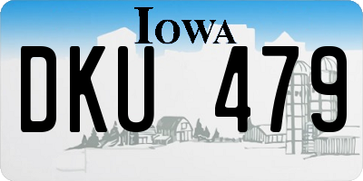 IA license plate DKU479