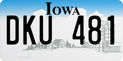 IA license plate DKU481