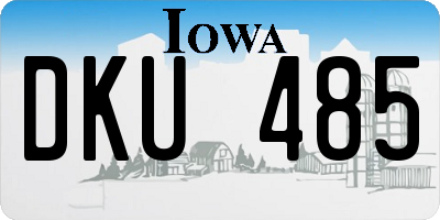 IA license plate DKU485