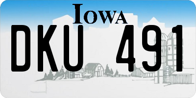 IA license plate DKU491