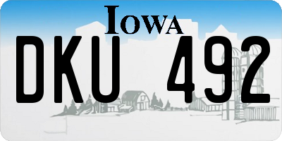 IA license plate DKU492