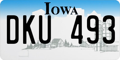 IA license plate DKU493