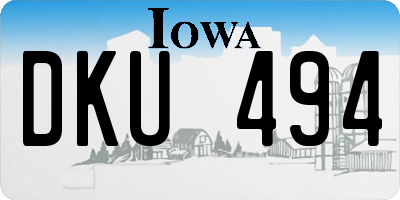 IA license plate DKU494