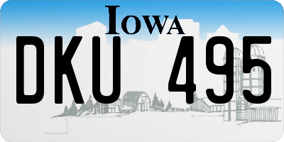 IA license plate DKU495