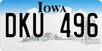 IA license plate DKU496