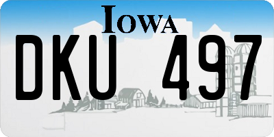 IA license plate DKU497