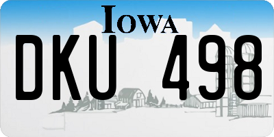 IA license plate DKU498