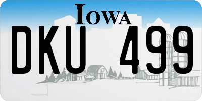IA license plate DKU499