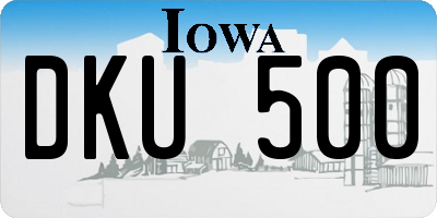 IA license plate DKU500