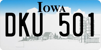 IA license plate DKU501