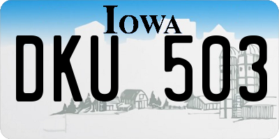 IA license plate DKU503