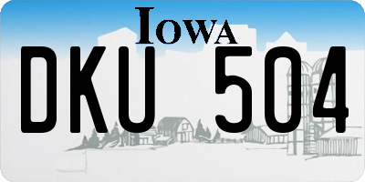 IA license plate DKU504