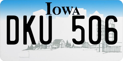 IA license plate DKU506