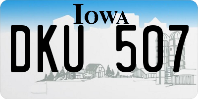 IA license plate DKU507