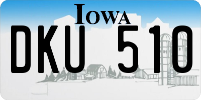 IA license plate DKU510