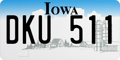 IA license plate DKU511