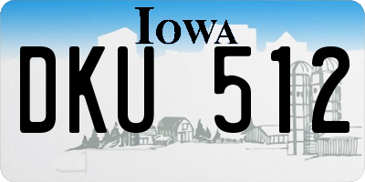 IA license plate DKU512