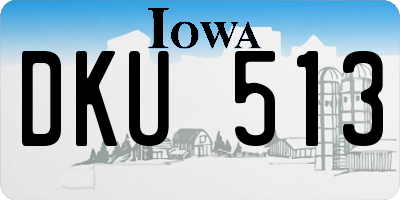 IA license plate DKU513